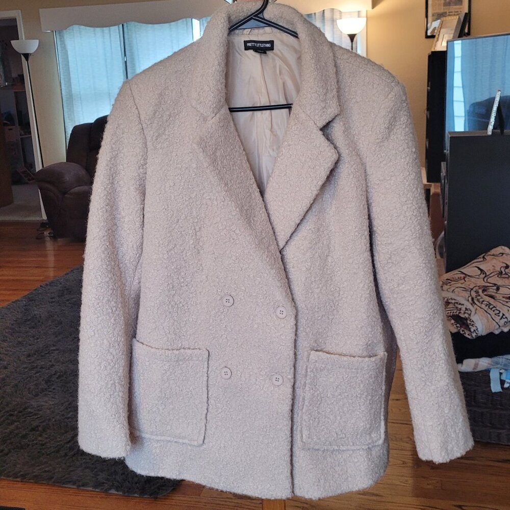 Pretty Little Thing Double Breasted Teddy Jacket